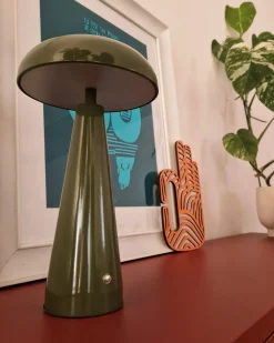 Bezprzewodowa lampa stołowa LED BOCONO Ze ściemniaczem Metal Zielony