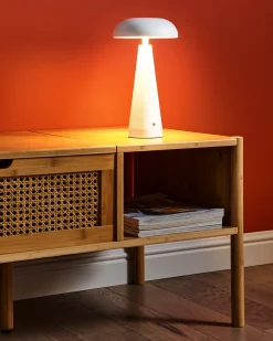 Bezprzewodowa lampa stołowa LED BOCONO Ze ściemniaczem Metal Biały
