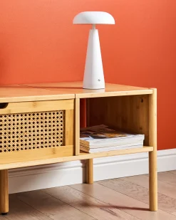 Bezprzewodowa lampa stołowa LED BOCONO Ze ściemniaczem Metal Biały