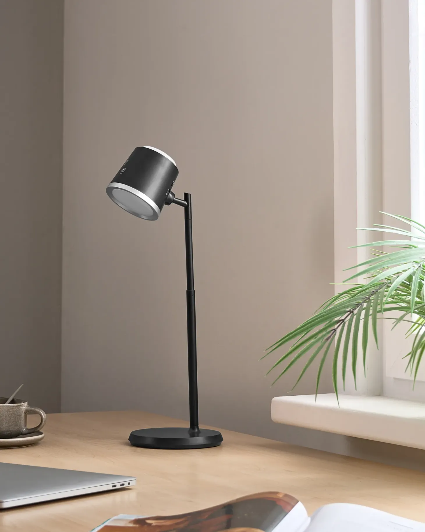 Bezprzewodowa lampa stołowa LED LIBRA Ze ściemniaczem Czarny