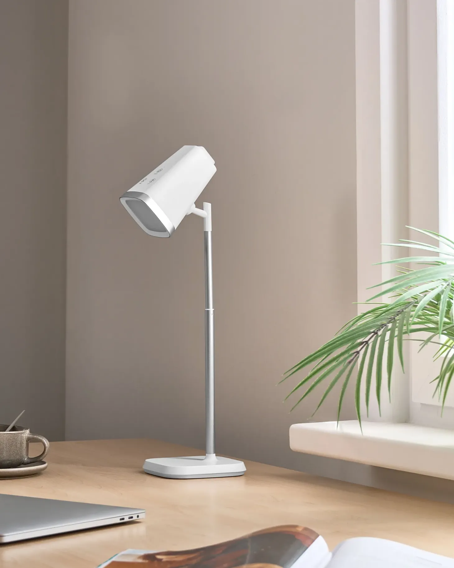 Bezprzewodowa lampa stołowa LED MUSCA Ze ściemniaczem Biały