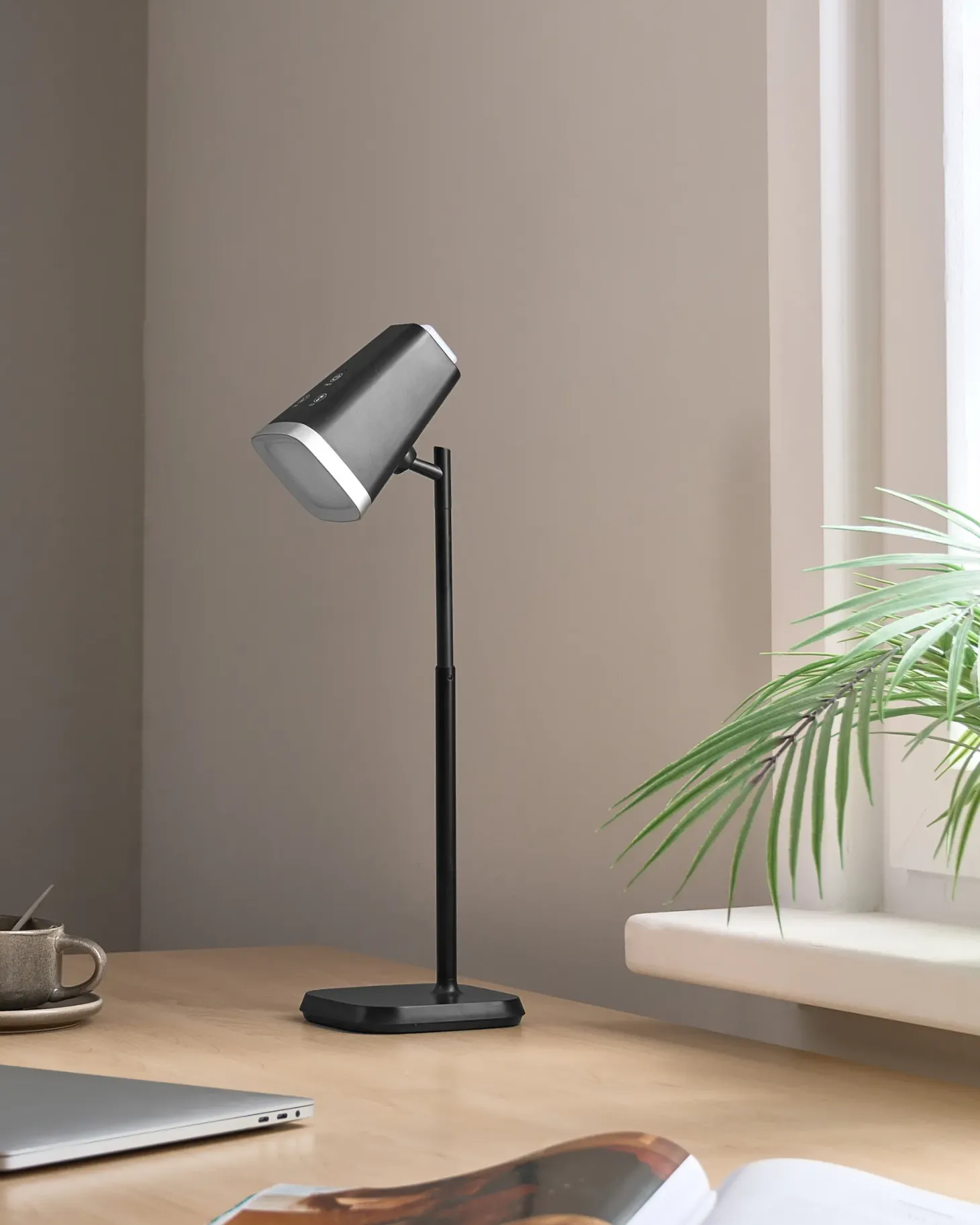Bezprzewodowa lampa stołowa LED MUSCA Ze ściemniaczem Czarny