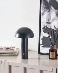 Bezprzewodowa lampa stołowa LED BOJO Ze ściemniaczem Metal Czarny