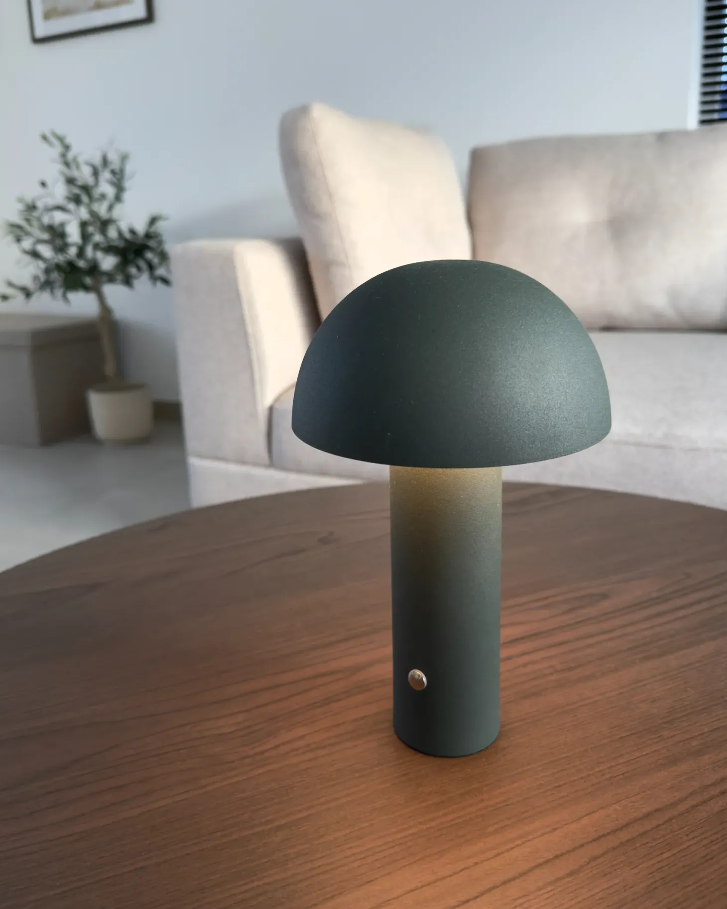 Bezprzewodowa lampa stołowa LED BOJO Ze ściemniaczem Metal Ciemnozielony