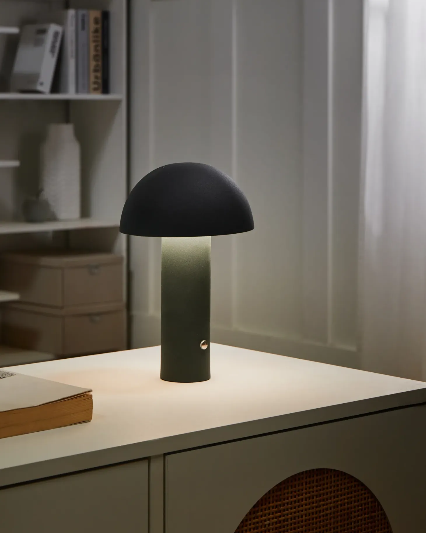 Bezprzewodowa lampa stołowa LED BOJO Ze ściemniaczem Metal Ciemnozielony
