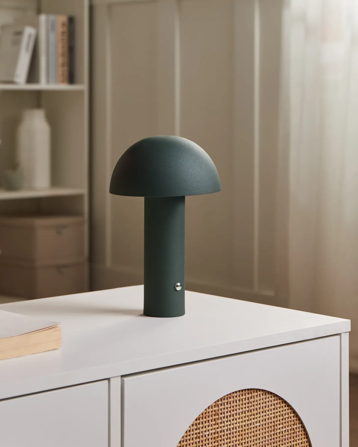 Bezprzewodowa lampa stołowa LED BOJO Ze ściemniaczem Metal Ciemnozielony