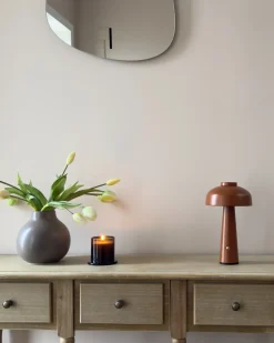 Bezprzewodowa lampa stołowa LED AGUSAN Ze ściemniaczem Metal Brązowy