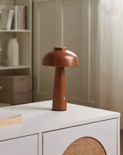 Bezprzewodowa lampa stołowa LED AGUSAN Ze ściemniaczem Metal Brązowy