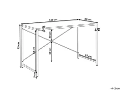New Biurko ANDASTE Jasny brąz/ biały 120 cm 60 cm Dzieci Wszystkie Biurka|Biurka Domowe