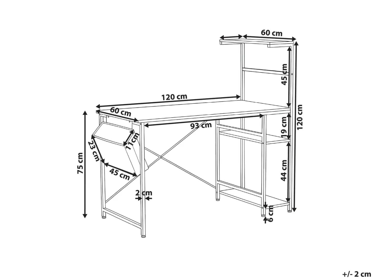 Outlet Biurko ARAMINGO 120 cm 60 cm ze schowkiem Dzieci Wszystkie Biurka|Biurka Domowe