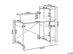 Best Biurko BILOXY 120 cm 64 cm z półkami Dzieci Wszystkie Biurka|Biurka Domowe