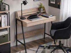 Outlet Biurko BROXTON Jasnobrązowy 77 cm 46 cm z szufladami Dzieci Biurka Domowe|Biurka Dla Dzieci