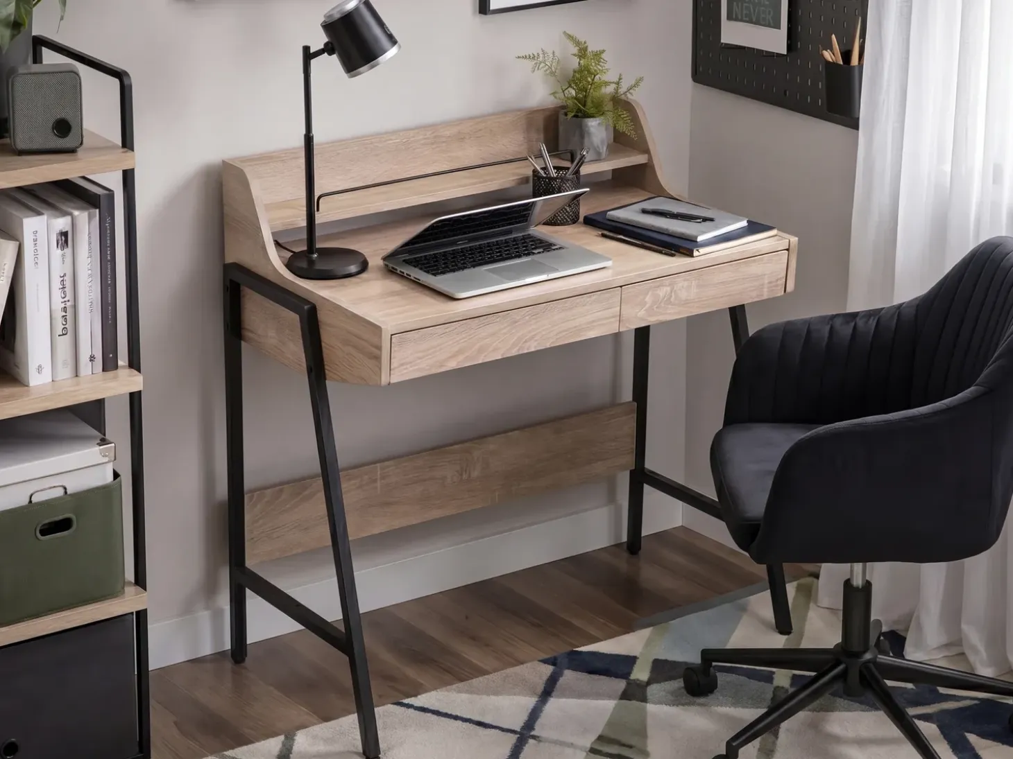 Outlet Biurko BROXTON Jasnobrązowy 77 cm 46 cm z szufladami Dzieci Biurka Domowe|Biurka Dla Dzieci