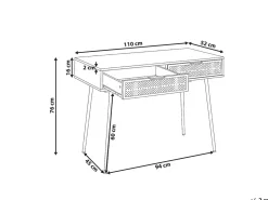 Hot Biurko CHULA Jasnobrązowy 110 cm 52 cm Dzieci Wszystkie Biurka|Biurka Domowe