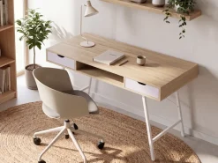 Best Biurko CLARITA Jasnobrązowy 120 cm 48 cm z szufladami Dzieci Biurka Domowe|Biurka Dla Dzieci