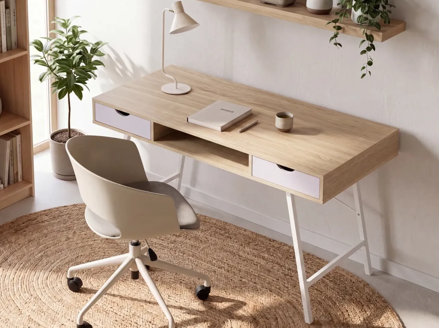 Best Biurko CLARITA Jasnobrązowy 120 cm 48 cm z szufladami Dzieci Biurka Domowe|Biurka Dla Dzieci