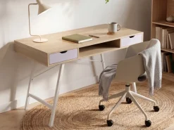 Best Biurko CLARITA Jasnobrązowy 120 cm 48 cm z szufladami Dzieci Biurka Domowe|Biurka Dla Dzieci