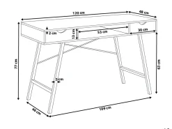 Best Biurko CLARITA Jasnobrązowy 120 cm 48 cm z szufladami Dzieci Biurka Domowe|Biurka Dla Dzieci