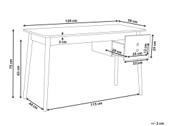 New Biurko FENESTRA Jasny brąz/ biały 120 cm 50 cm Dzieci Wszystkie Biurka|Biurka Domowe