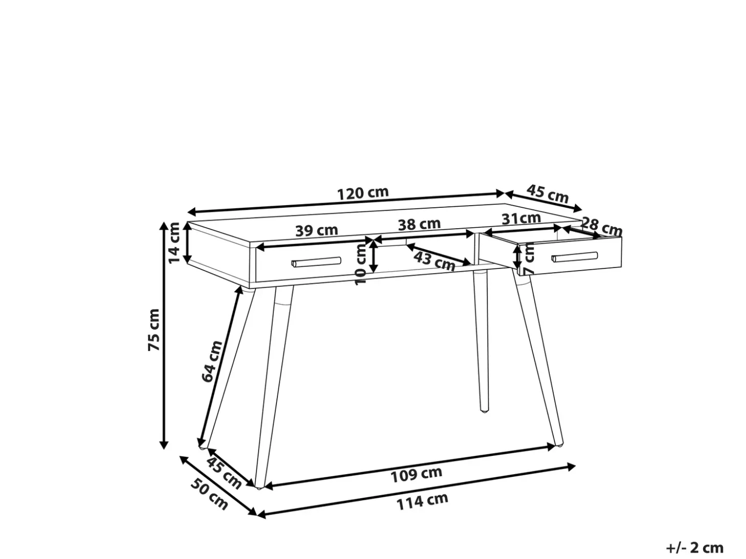 Biurko FRISCO Szary 120 cm 45 cm z szufladami Dzieci Biurka Domowe|Biurka Dla Dzieci