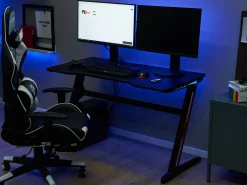 Hot Biurko gamingowe DARFUR 120 cm 60 cm RGB LED Dzieci Biurka Gamingowe|Biurka Domowe