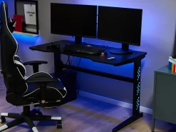Biurko gamingowe DEXTER Czarny 120 cm 60 cm RGB LED