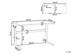 Biurko gamingowe DEXTER Czarny 120 cm 60 cm RGB LED