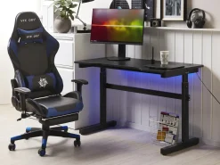 Hot Biurko gamingowe regulowane manualnie DURBIN 120 cm 60 cm RGB LED Dzieci Wszystkie Biurka|Biurka Gamingowe
