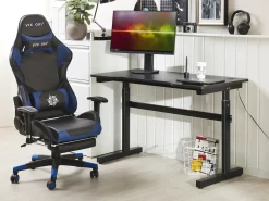 Hot Biurko gamingowe regulowane manualnie DURBIN 120 cm 60 cm RGB LED Dzieci Wszystkie Biurka|Biurka Gamingowe