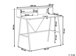 Outlet Biurko HARISON Ciemnobrązowy 100 cm 53 cm Dzieci Wszystkie Biurka|Biurka Domowe