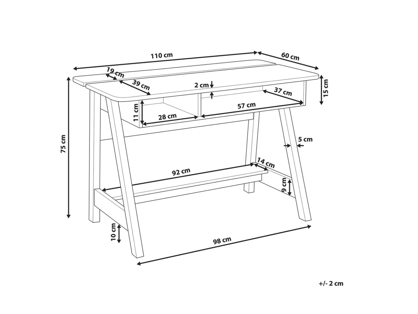 Discount Biurko JACKSON Biały 110 cm 60 cm Dzieci Biurka Domowe|Biurka Dla Dzieci
