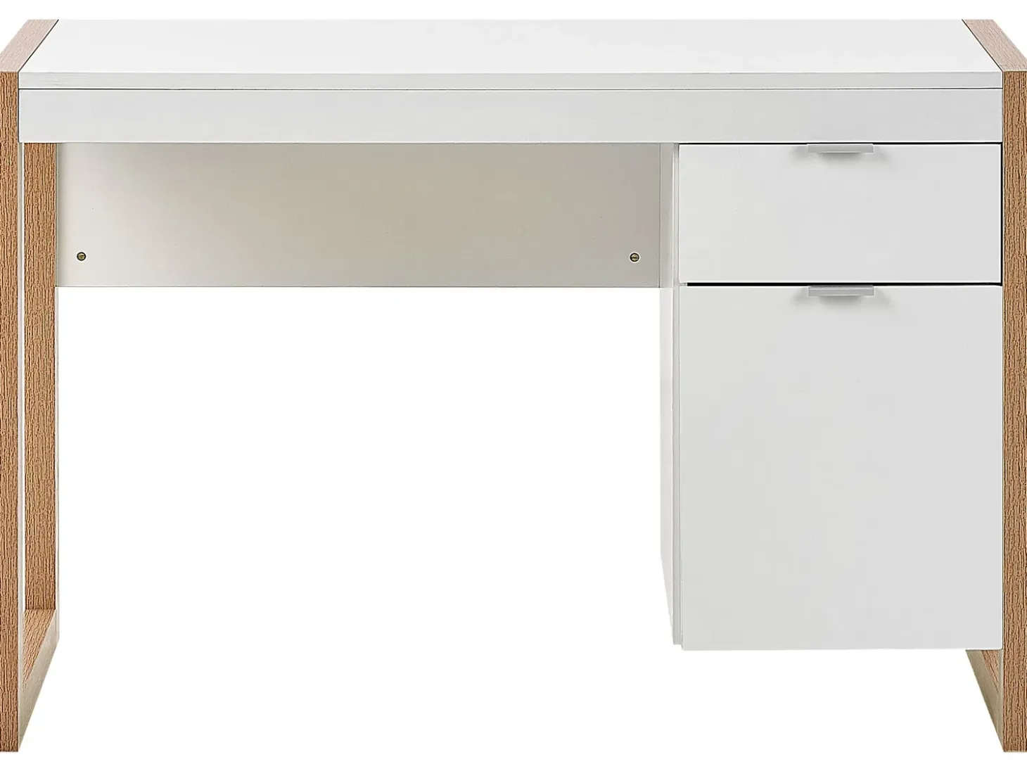 Sale Biurko JOHNSON Brązowy/ biały 112 cm 50 cm ze schowkiem Dzieci Biurka Domowe|Biurka Dla Dzieci