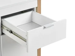 Sale Biurko JOHNSON Brązowy/ biały 112 cm 50 cm ze schowkiem Dzieci Biurka Domowe|Biurka Dla Dzieci