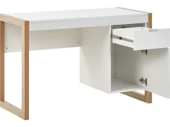 Sale Biurko JOHNSON Brązowy/ biały 112 cm 50 cm ze schowkiem Dzieci Biurka Domowe|Biurka Dla Dzieci