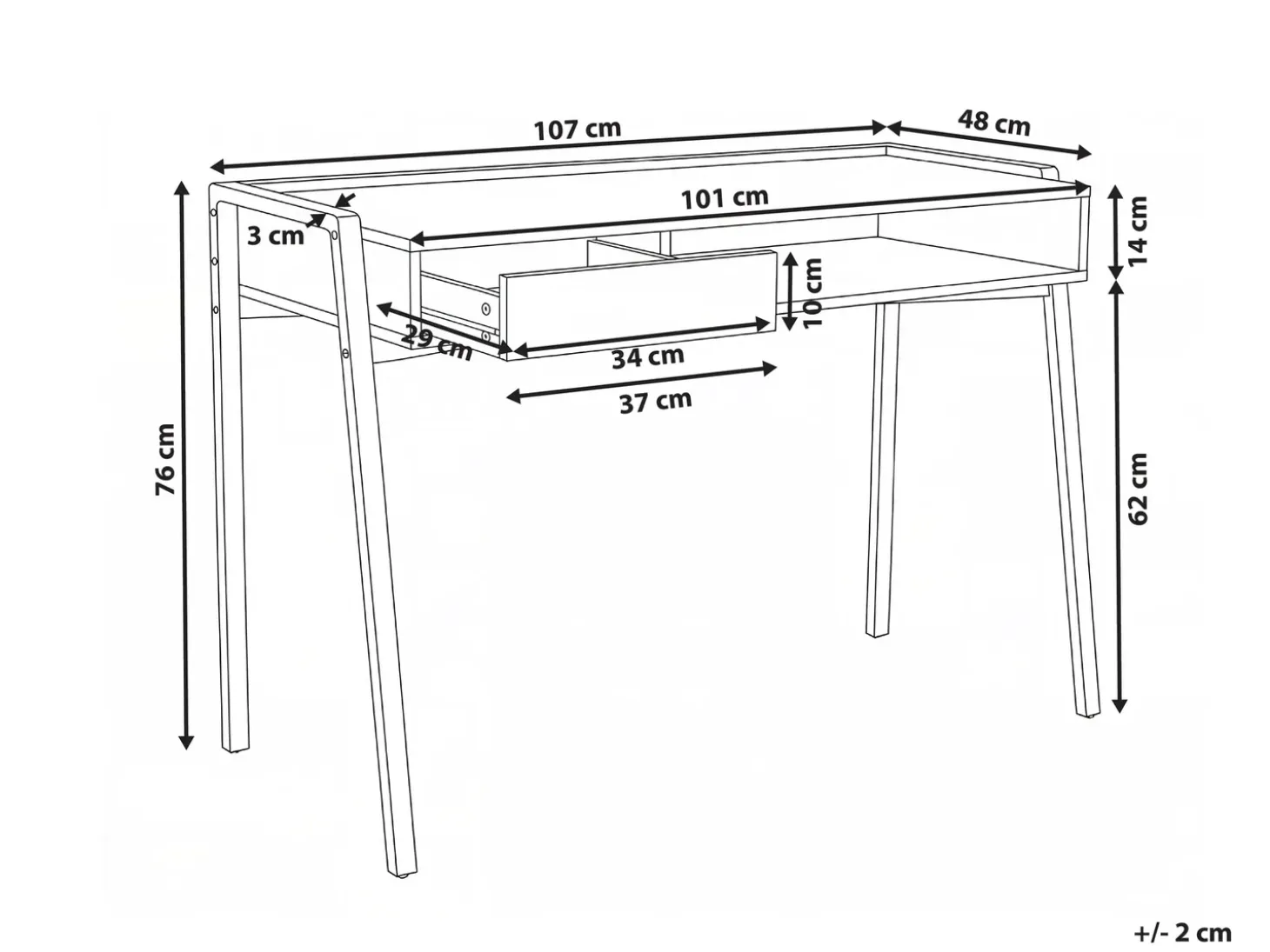 Outlet Biurko KOFOTEN 107 cm 48 cm Dzieci Wszystkie Biurka|Biurka Domowe