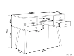 New Biurko LEVIN Biały 110 cm 55 cm z szufladami Dzieci Biurka Domowe|Biurka Dla Dzieci