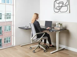 Online Biurko narożne regulowane elektrycznie DESTINES Czarny/ biały 160 cm 109 cm Wszystkie Biurka|Biurka Z Regulacją Wysokości