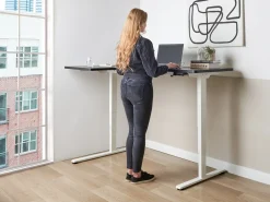 Online Biurko narożne regulowane elektrycznie DESTINES Czarny/ biały 160 cm 109 cm Wszystkie Biurka|Biurka Z Regulacją Wysokości