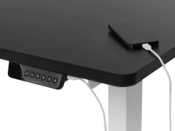Online Biurko narożne regulowane elektrycznie DESTINES Czarny/ biały 160 cm 109 cm Wszystkie Biurka|Biurka Z Regulacją Wysokości