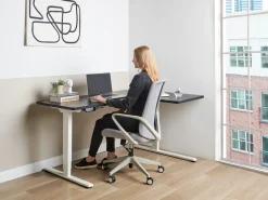 Online Biurko narożne regulowane elektrycznie DESTINES Czarny/ biały 160 cm 109 cm Wszystkie Biurka|Biurka Z Regulacją Wysokości
