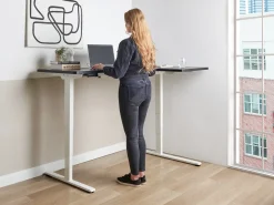 Online Biurko narożne regulowane elektrycznie DESTINES Czarny/ biały 160 cm 109 cm Wszystkie Biurka|Biurka Z Regulacją Wysokości