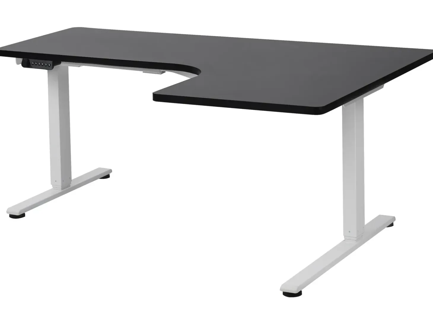 Online Biurko narożne regulowane elektrycznie DESTINES Czarny/ biały 160 cm 109 cm Wszystkie Biurka|Biurka Z Regulacją Wysokości