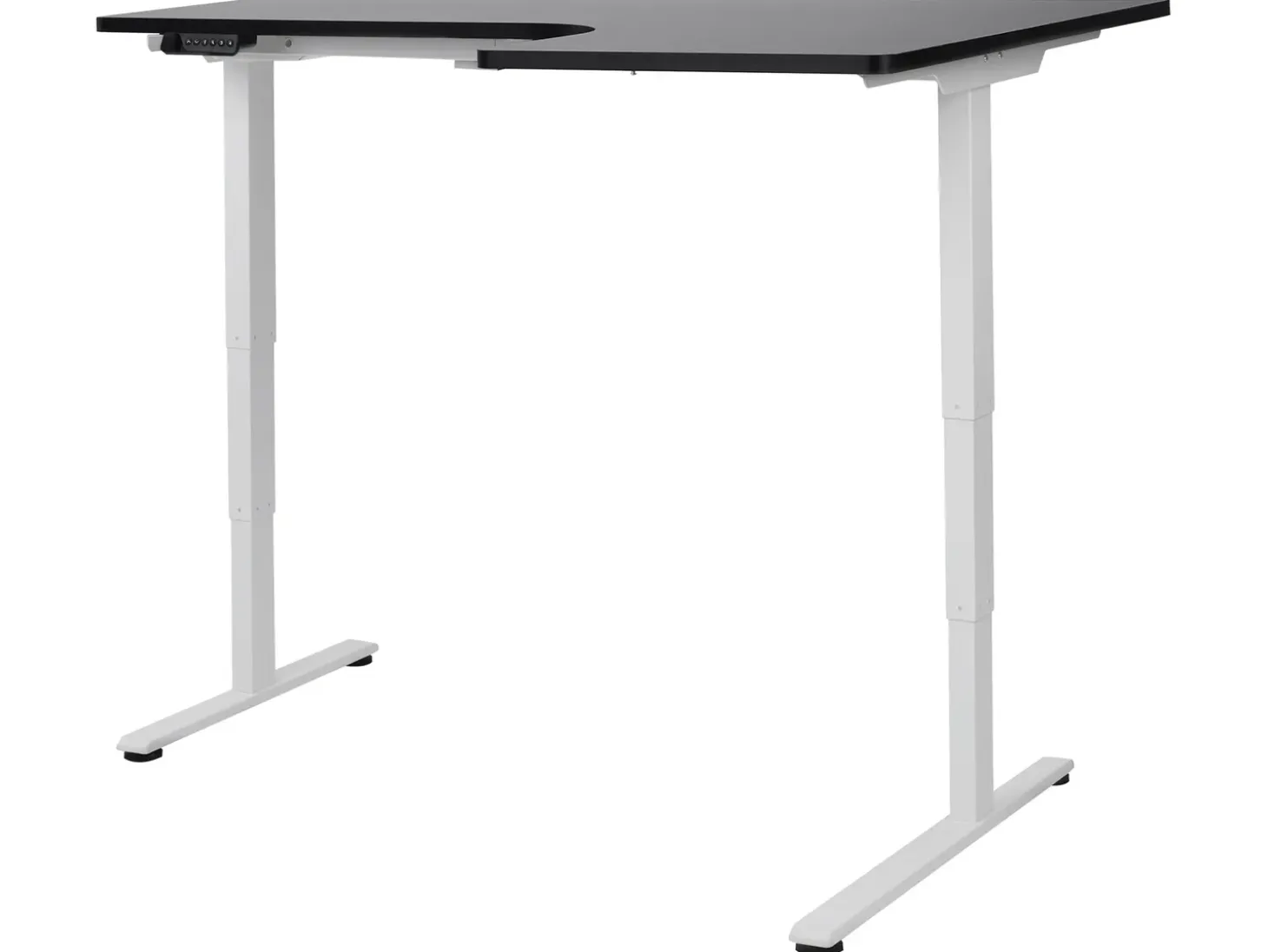 Online Biurko narożne regulowane elektrycznie DESTINES Czarny/ biały 160 cm 109 cm Wszystkie Biurka|Biurka Z Regulacją Wysokości