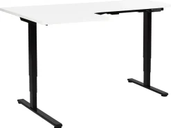 New Biurko narożne regulowane elektrycznie DESTINES Biały/ czarny 160 cm 109 cm Wszystkie Biurka|Biurka Z Regulacją Wysokości