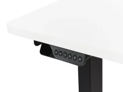 Outlet Biurko narożne regulowane elektrycznie DESTINES Biały/ czarny 160 cm 109 cm Wszystkie Biurka|Biurka Z Regulacją Wysokości