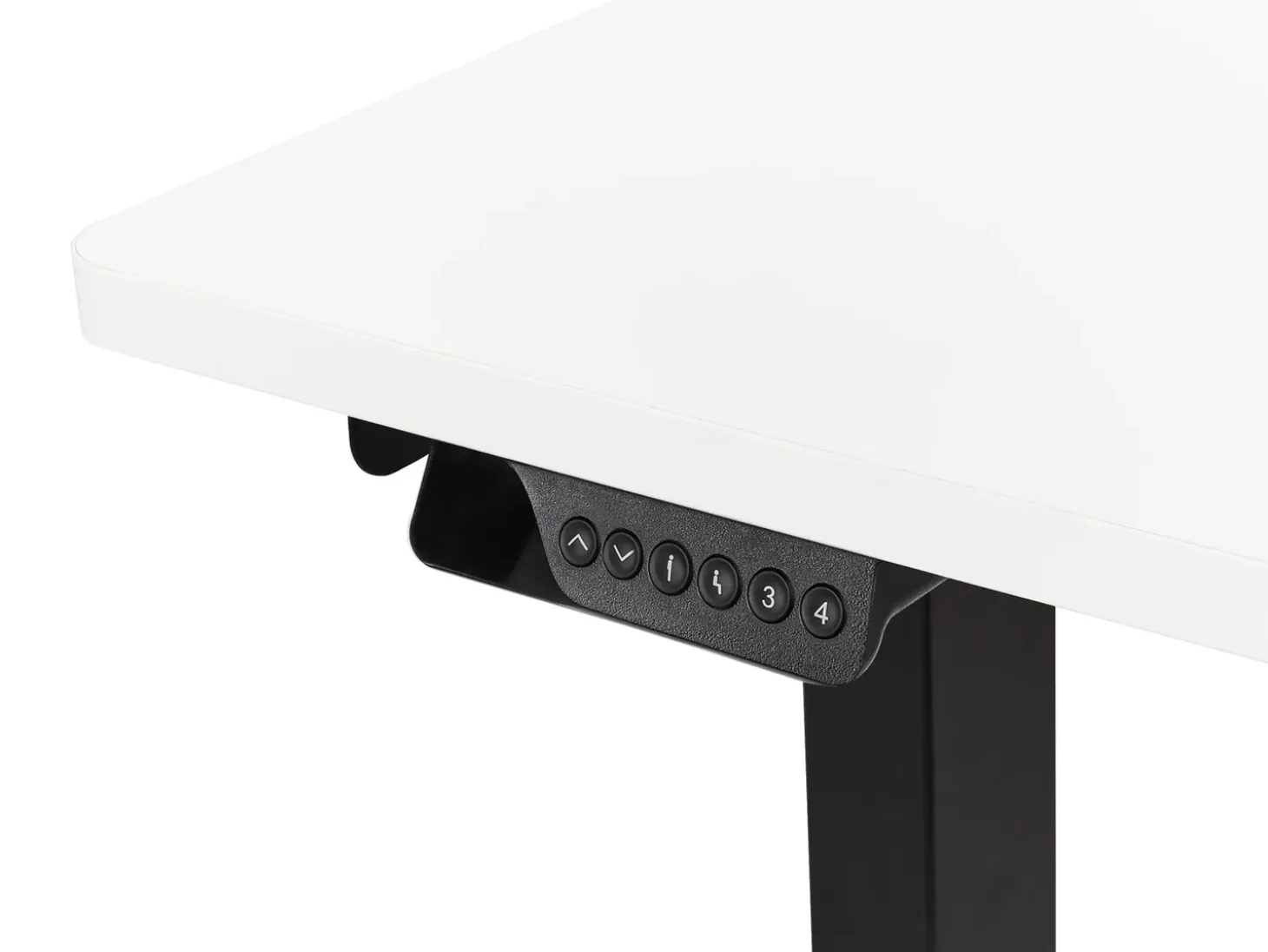 Outlet Biurko narożne regulowane elektrycznie DESTINES Biały/ czarny 160 cm 109 cm Wszystkie Biurka|Biurka Z Regulacją Wysokości
