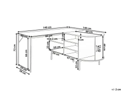Clearance Biurko narożne SOLARI Jasnobrązowy 140 cm 140 cm Dzieci Wszystkie Biurka|Biurka Domowe