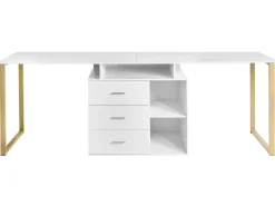 Hot Biurko regulowane ASHMORE Biały 165/220 cm 55 cm Dzieci Wszystkie Biurka|Biurka Domowe