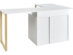 Hot Biurko regulowane ASHMORE Biały 165/220 cm 55 cm Dzieci Wszystkie Biurka|Biurka Domowe