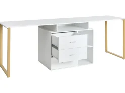 Hot Biurko regulowane ASHMORE Biały 165/220 cm 55 cm Dzieci Wszystkie Biurka|Biurka Domowe